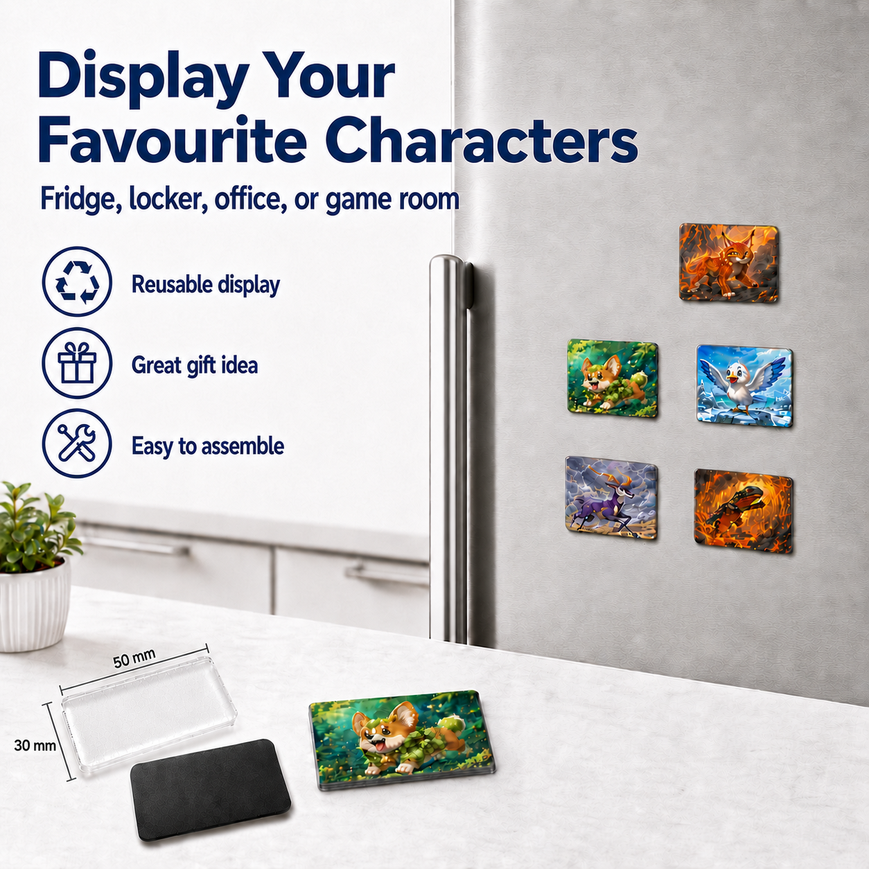Magnet My Cards 30 x 50mm Card Art Magnet Kit with Storage Box – 12 Pack