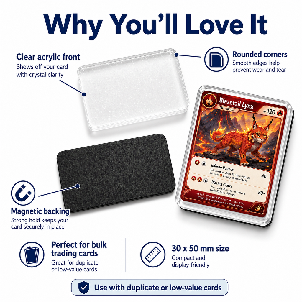 Magnet My Cards 30 x 50mm Card Art Magnet Kit with Storage Box – 24 Pack